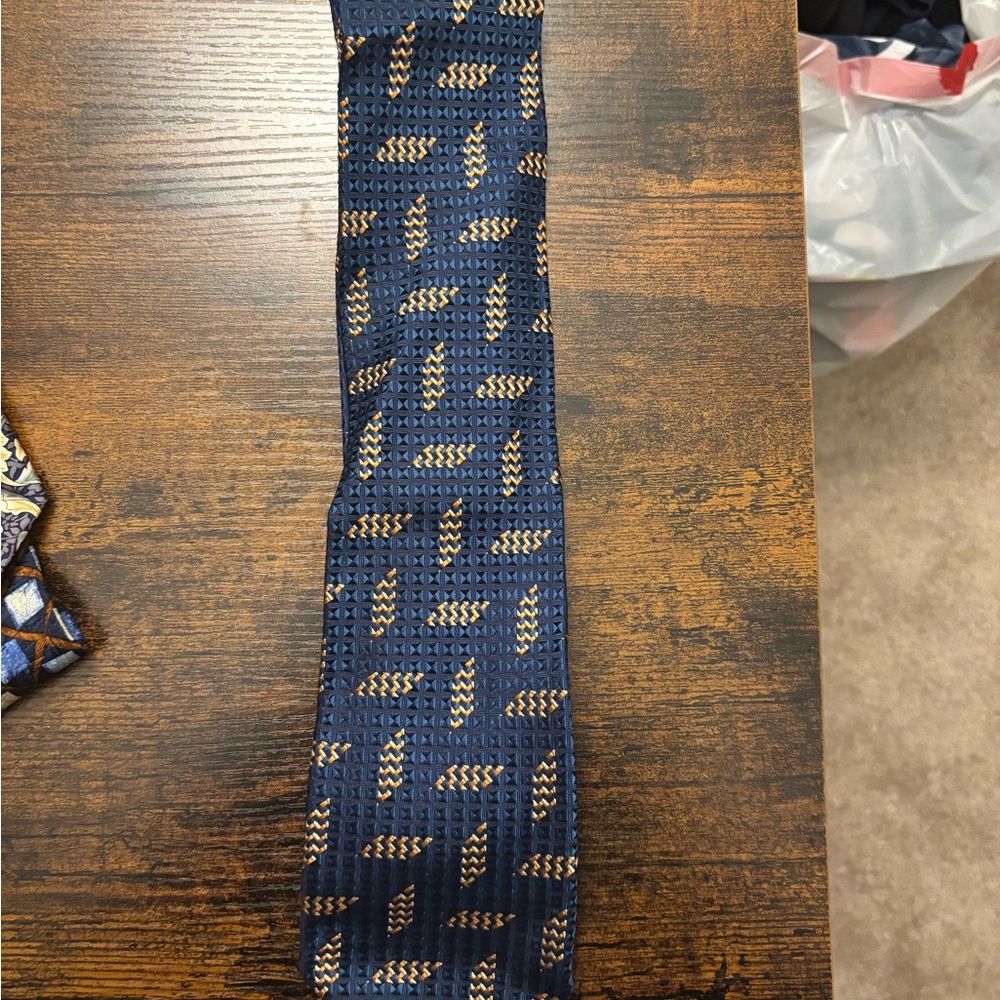 Ermenegildo Zegna Blue and Gold Tie